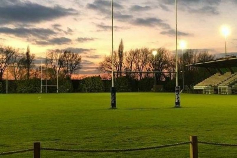 the number one floodlit rugby pitch at imber court with a grandstand