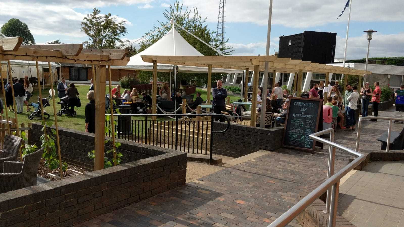 the outside beer garden area