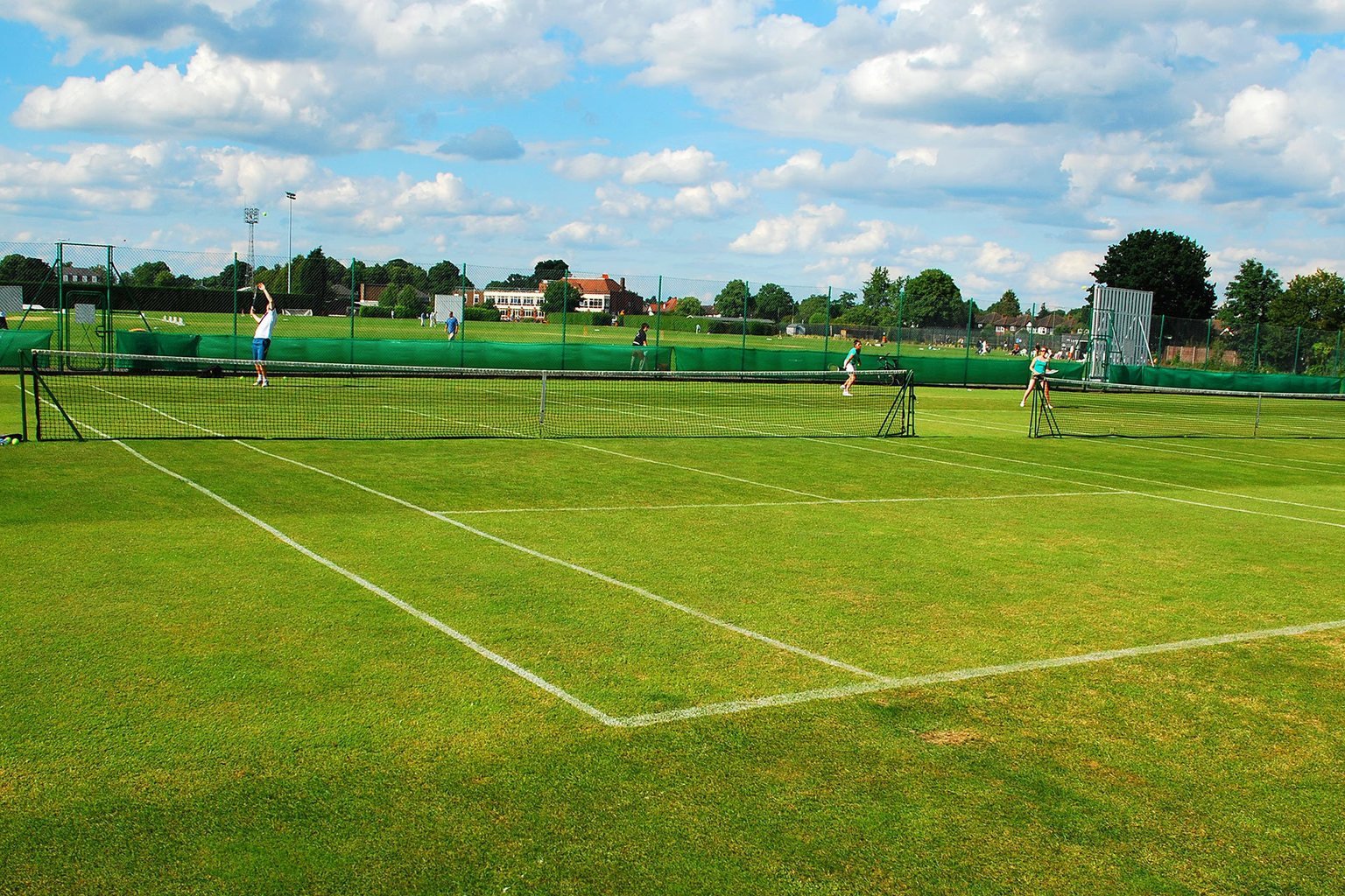 one of the six grass tennis courts at imber court